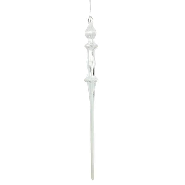 15.7" Silver Shiny Icicle Ornament (3 pack)