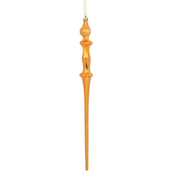 15.7" Burnished Orange Shiny Icicle Ornament (3 pack)
