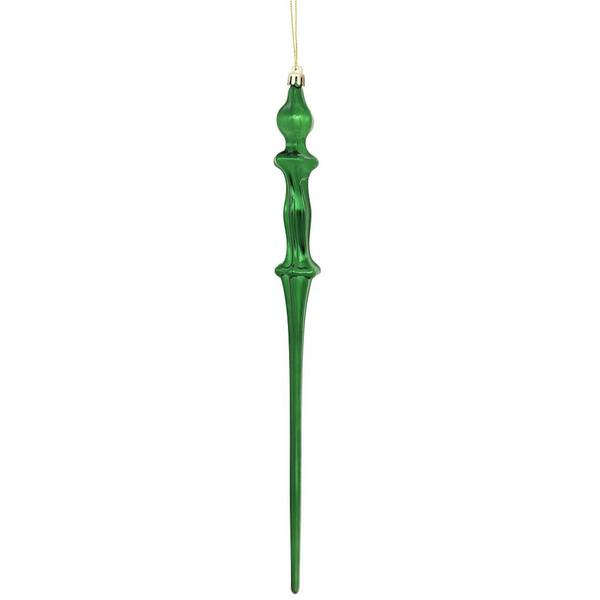 15.7" Emerald Shiny Icicle Ornament (3 pack)