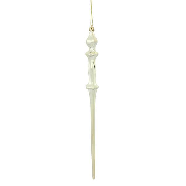 15.7" Champagne Shiny Icicle Ornament (3 pack)