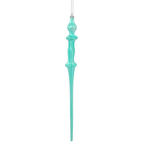 15.7"  Teal Shiny Icicle Ornament (3 pack)
