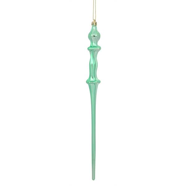 15.7"  Seafoam Shiny Icicle Ornament (3 pack)