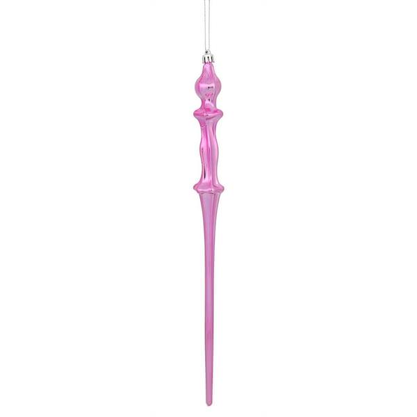 15.7"  Mauve Shiny Icicle Ornament (3 pack)