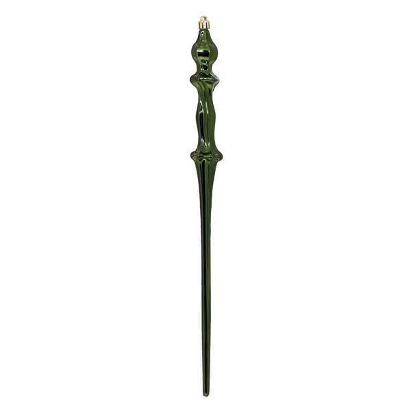 15.7" Moss Green Shiny Icicle Ornament (3 pack)