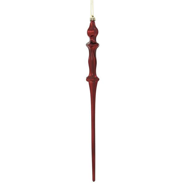 15.7"  Burgundy Shiny Icicle Ornament (3 pack)