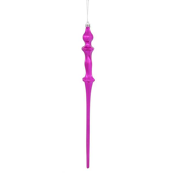 15.7"  Fuchsia Shiny Icicle Ornament (3 pack)