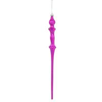 View 15.7"  Fuchsia Shiny Icicle Ornament (3 pack)