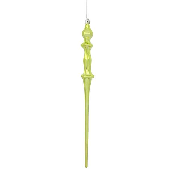 15.7"  Lime Shiny Icicle Ornament (3 pack)