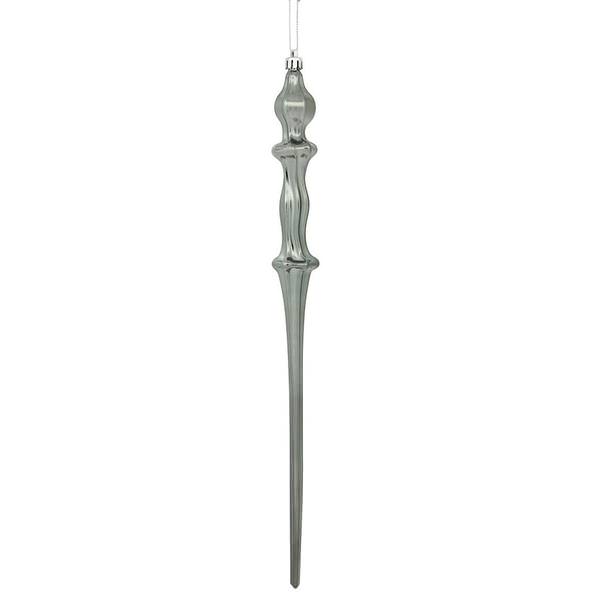 15.7"  Pewter Shiny Icicle Ornament (3 pack)