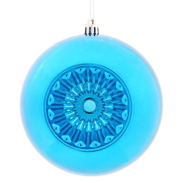 4.75" Blue Shiny Star Brite Ball Ornament (4 pack)