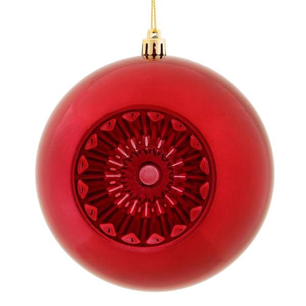 4.75" Wine Shiny Star Brite Ball Ornament (4 pack)