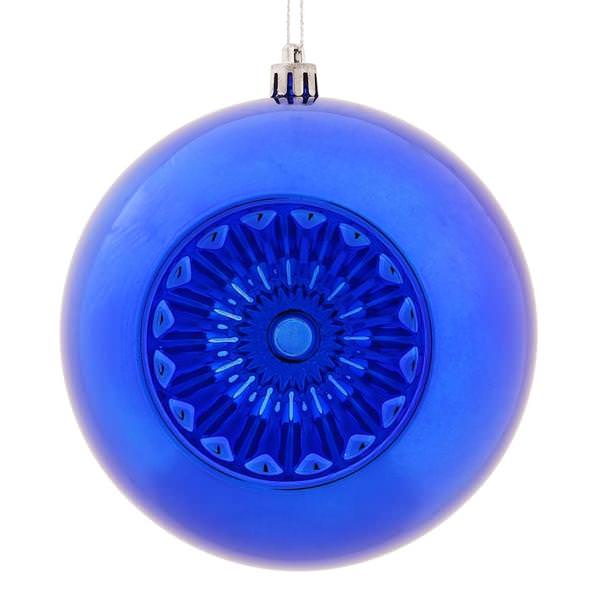 4.75" Cobalt Blue Shiny Star Brite Ball Ornament (4 pack)