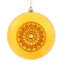 Vickerman 4.75" Antique Gold Shiny Star Brite Ball Ornament (4 pack)