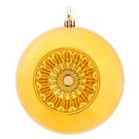 Vickerman 4.75" Honey Gold Shiny Star Brite Ball Ornament (4 pack)