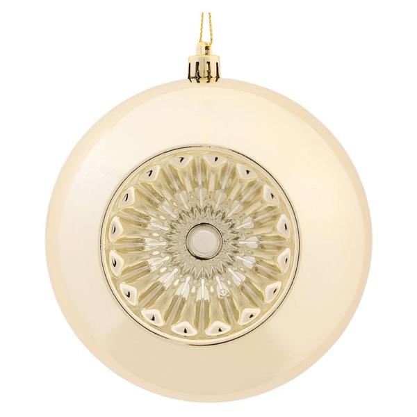 4.75" Champagne Shiny Star Brite Ball Ornament (4 pack)