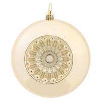 Vickerman 4.75" Champagne Shiny Star Brite Ball Ornament (4 pack)