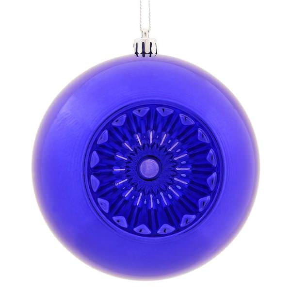 4.75" Purple Shiny Star Brite Ball Ornament (4 pack)