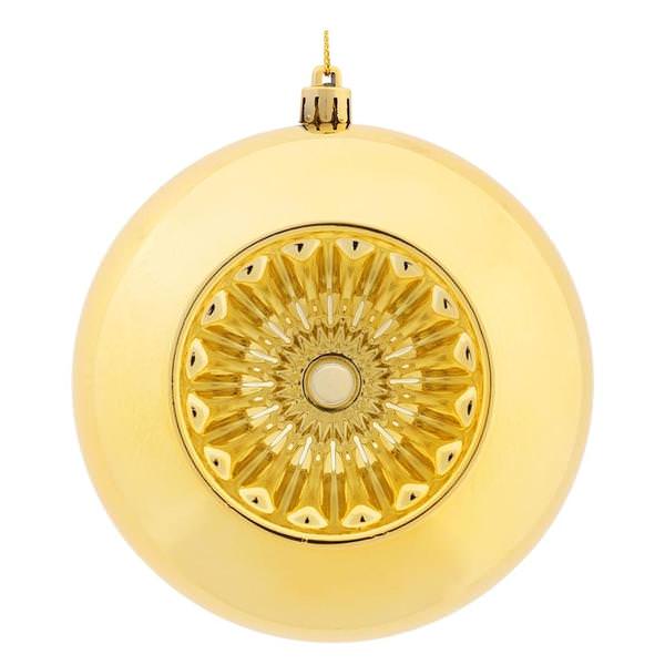 4.75" Gold Shiny Star Brite Ball Ornament (4 pack)