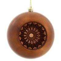 View 4.75" Chocolate Shiny Star Brite Ball Ornament (4 pack)