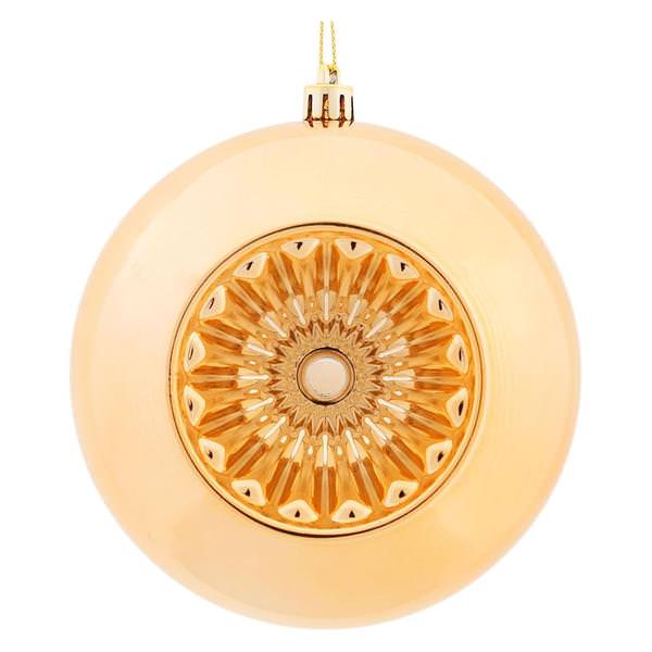 4.75" Cafe Latte Shiny Star Brite Ball Ornament (4 pack)
