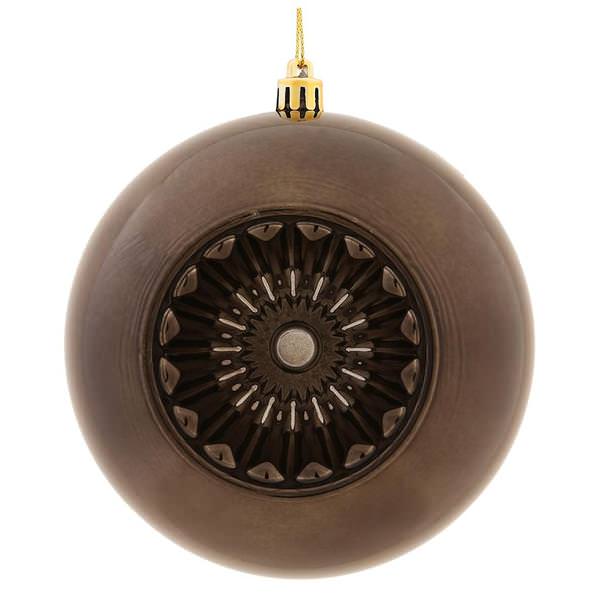 4.75" Gunmetal Shiny Star Brite Ball Ornament (4 pack)
