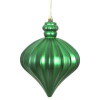 Vickerman 6" Green Matte Onion Drop Ornament (4 pack)