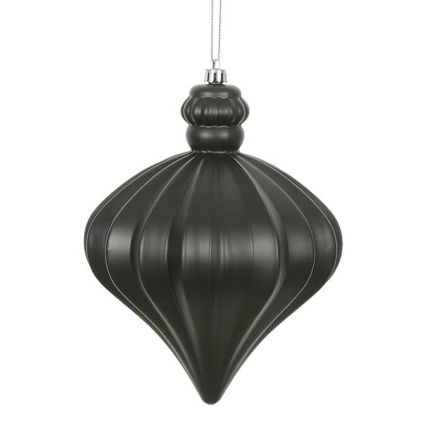 6" Black Matte Onion Drop Ornament (4 pack)