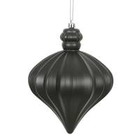 View 6" Black Matte Onion Drop Ornament (4 pack)
