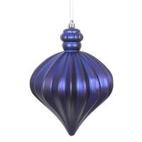 Vickerman 6" Cobalt Blue Matte Onion Drop Ornament (4 pack)