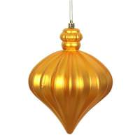Vickerman 6" Antique Gold Matte Onion Drop Ornament (4 pack)