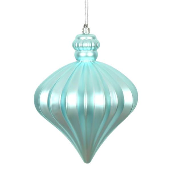 6" Baby Blue Matte Onion Drop Ornament (4 pack)