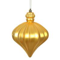 Vickerman 6" Honey Gold Matte Onion Drop Ornament (4 pack)