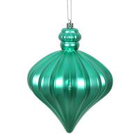 Vickerman 6" Teal Matte Onion Drop Ornament (4 pack)