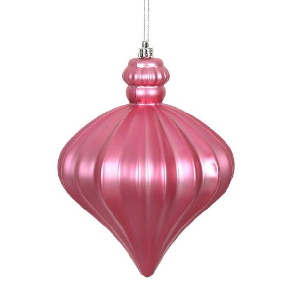 6" Mauve Matte Onion Drop Ornament (4 pack)
