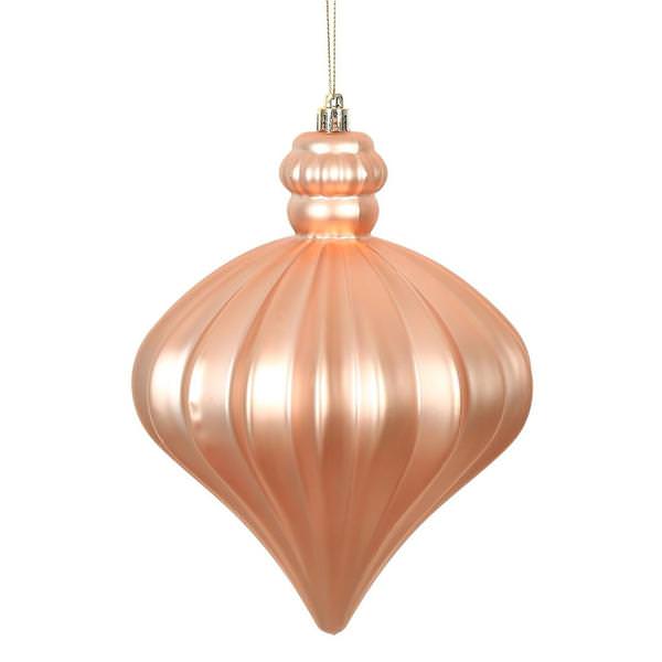 6" Rose Gold Matte Onion Drop Ornament (4 pack)