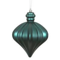 Vickerman 6" Sea Blue Matte Onion Drop Ornament (4 pack)