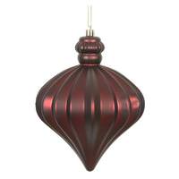 View 6" Burgundy Matte Onion Drop Ornament (4 pack)