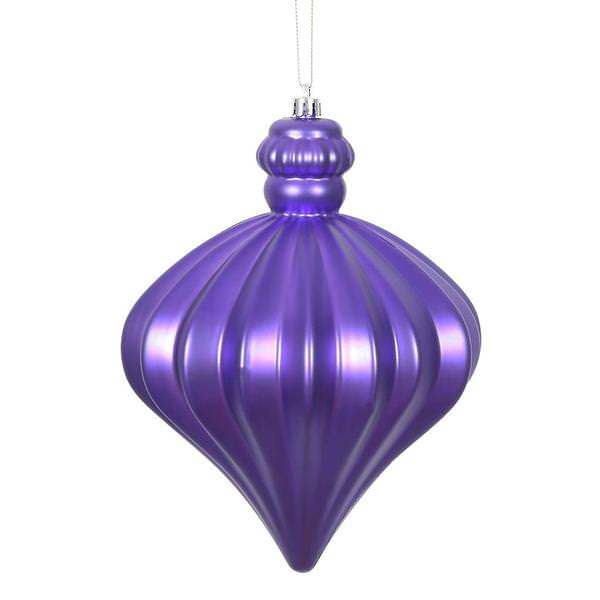 6" Purple Matte Onion Drop Ornament (4 pack)