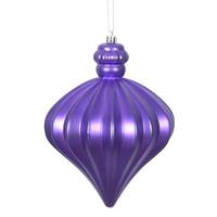 View 6" Purple Matte Onion Drop Ornament (4 pack)