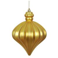 Vickerman 6" Gold Matte Onion Drop Ornament (4 pack)