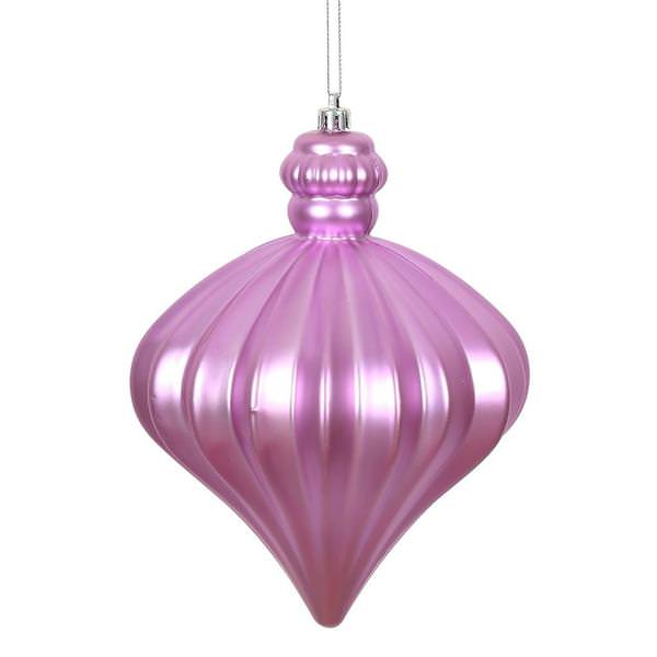 6" Orchid Matte Onion Drop Ornament (4 pack)