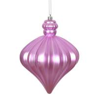 Vickerman 6" Orchid Matte Onion Drop Ornament (4 pack)