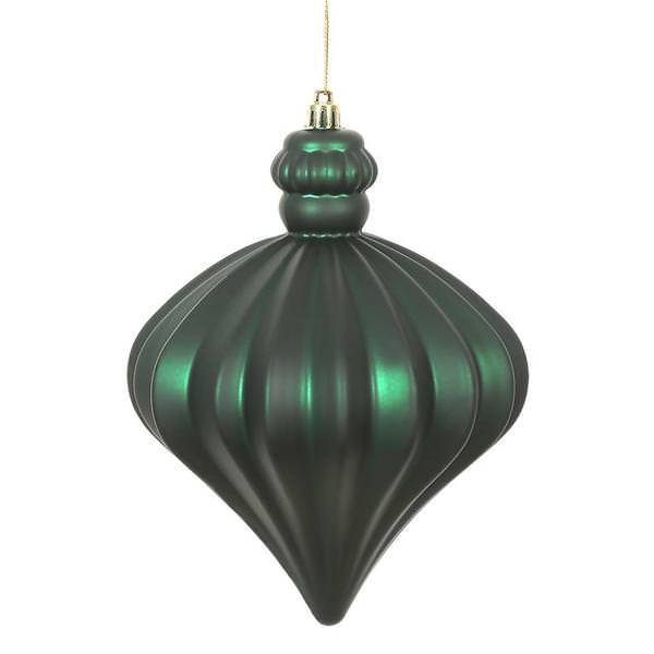 6" Midnight Green Matte Onion Drop Ornament (4 pack)