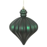 Vickerman 6" Midnight Green Matte Onion Drop Ornament (4 pack)