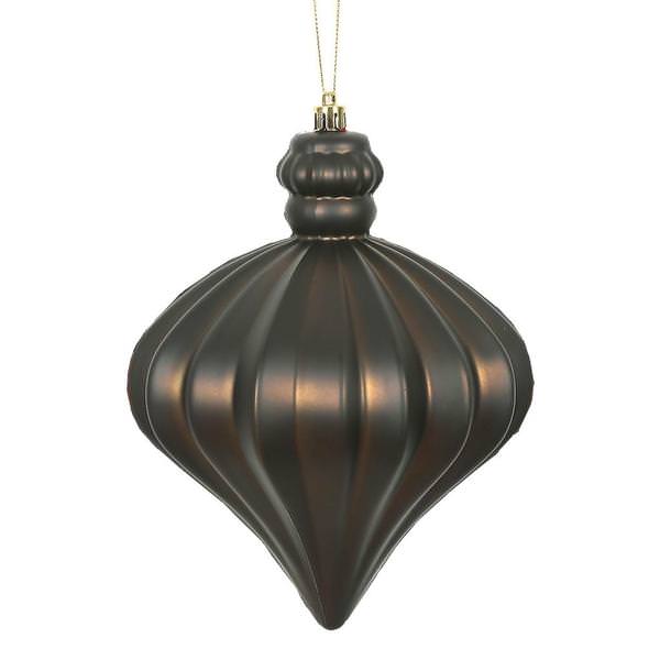 6" Chocolate Matte Onion Drop Ornament (4 pack)