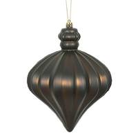 Vickerman 6" Chocolate Matte Onion Drop Ornament (4 pack)