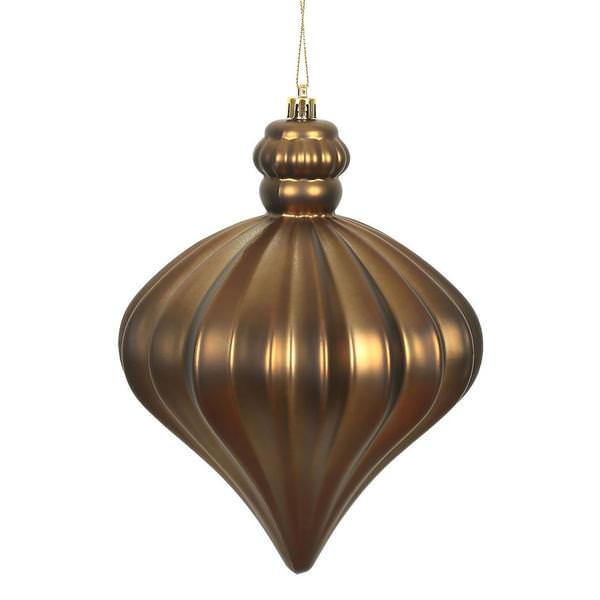 6" Mocha Matte Onion Drop Ornament (4 pack)