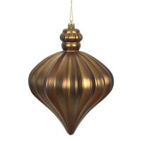 Vickerman 6" Mocha Matte Onion Drop Ornament (4 pack)
