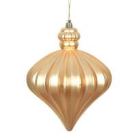 Vickerman 6" Cafe Latte Matte Onion Drop Ornament (4 pack)