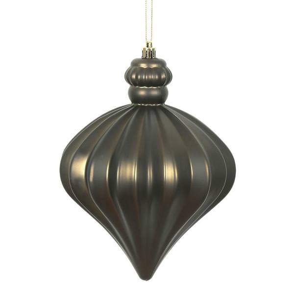 6" Gunmetal Matte Onion Drop Ornament (4 pack)